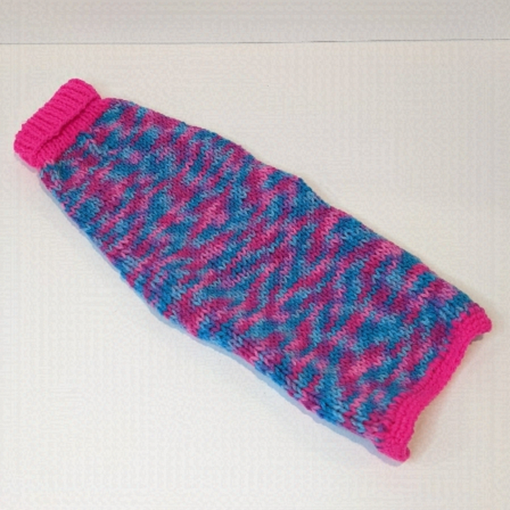 HANDMADE hand knit multicolour dog sweater medium